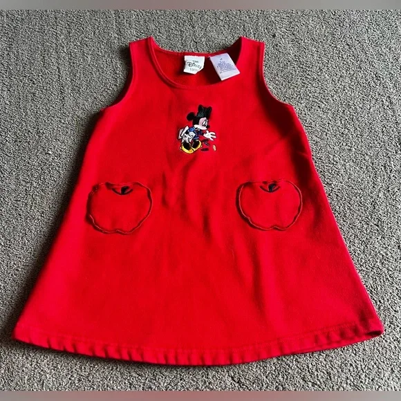 Vintage Disney Youth size 4T Minnie Mouse ‘Back to School’ Themed Red Dress - Picture 1 of 7